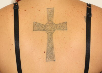 Black Crucifix Tattoo Before