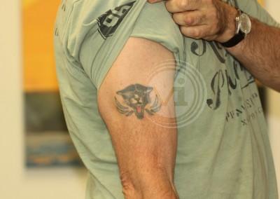 Coloured puma tattoo before laser